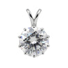 GEMHUB & CO. 4.00 Ct round cut lab grown diamond pendant in 18k gold vermeil, VS1 clarity, white color.