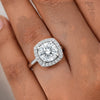 GEMHUB & CO. 4.00 Ct round cut lab grown diamond ring with halo setting in 18k gold vermeil.
