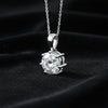 GEMHUB & CO. 4 carat round lab diamond solitaire pendant in 18k gold vermeil with VS1 clarity.