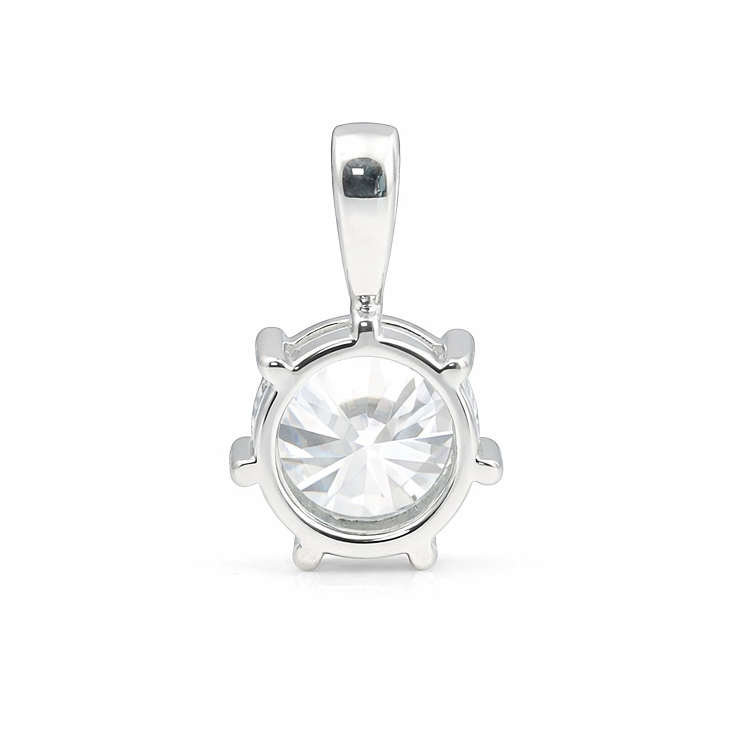 GEMHUB & CO. 4 carat round lab diamond solitaire pendant in 18k gold vermeil with VS1 clarity.