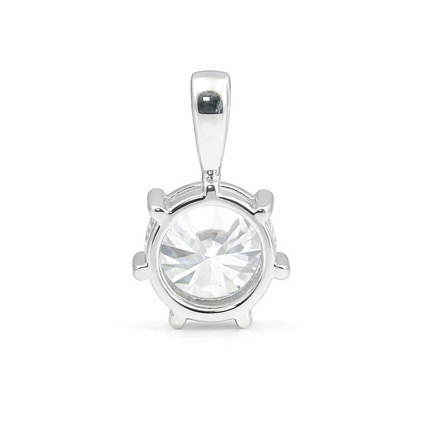 GEMHUB & CO. 4 carat round lab diamond solitaire pendant in 18k gold vermeil with VS1 clarity.