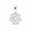 GEMHUB & CO. 4 carat round lab diamond solitaire pendant in 18k gold vermeil with VS1 clarity.