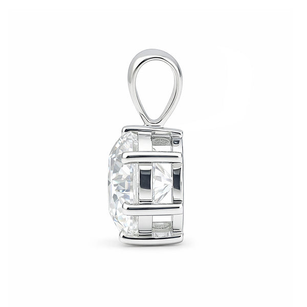 GEMHUB & CO. 4 carat round lab diamond solitaire pendant in 18k gold vermeil with VS1 clarity.