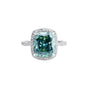 5.00 Ct Cushion Cut Blue Lab Grown Diamond Ring — VS1 Clarity, 18k Gold Vermeil