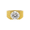 GEMHUB & CO. 5.00 Ct round cut lab grown diamond ring in 18k gold vermeil with VS1 clarity.