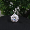 GEMHUB & CO. 6 Ct round cut lab grown diamond pendant in 18k gold vermeil with VS1 clarity.