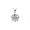 GEMHUB & CO. 6 Ct round cut lab grown diamond pendant, VS1 clarity, 18k gold vermeil, white gold setting.