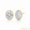 7 carat round cut white moissanite solitaire stud earrings in 18k gold vermeil