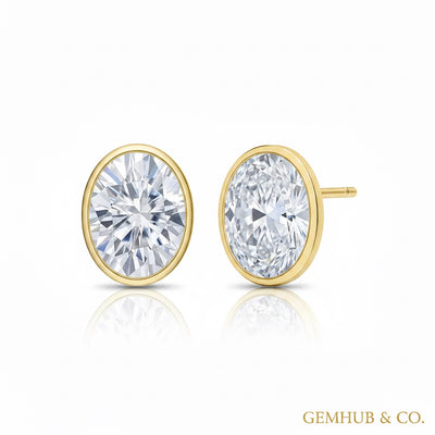 7 Ct Certified Round Cut White Moissanite Solitaire Studs In Vermeil 925 Silver