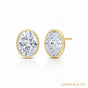 7 ct DEW Certified Round Cut White Moissanite Solitaire Studs In Vermeil 925 Silver