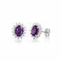 10 Carat Natural Amethyst Oval Dangle Earrings | Genuine Gemstone | 925 Sterling Silver