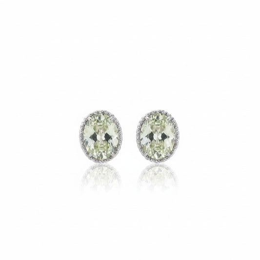 GEMHUB & CO. 10ct oval aquamarine dangle earrings in 925 sterling silver with intricate rope-style bezel.