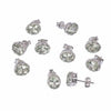 GEMHUB & CO. 5 pairs of oval cut natural aquamarine stud earrings in 925 sterling silver. Gift for women.
