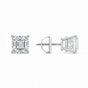 IGI F/VS 3 Ct Asscher Lab Created Grown Diamond Earrings 14K White Gold Screw