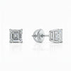 GEMHUB & CO. 3 Ct Asscher cut lab-created diamond stud earrings in 950 platinum with screw backs.