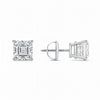 GEMHUB & CO. Asscher cut lab-created diamond stud earrings in 950 platinum with screw backs. 2 ct total weight.