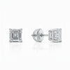 Asscher platinum lab-grown diamond stud earrings