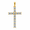 GEMHUB & CO. 1.20 Ct round cut blue diamond cross pendant in 18k gold vermeil with VS1 clarity.