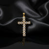 GEMHUB & CO. 1.20 Ct round cut blue lab grown diamond cross pendant in 18k gold vermeil with VS1 clarity.