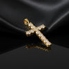GEMHUB & CO. 1.20 Ct round cut blue lab grown diamond cross pendant in 18k gold vermeil with VS1 clarity.