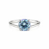 GEMHUB & CO. 2.50 Ct round cut blue lab grown diamond ring with VS1 clarity set in 18k gold vermeil.