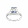 GEMHUB & CO. 2.50 Ct round cut blue lab grown diamond ring with VS1 clarity set in 18k gold vermeil.
