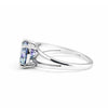 GEMHUB & CO. 2.50 Ct round cut blue lab grown diamond ring with VS1 clarity set in 18k gold vermeil.