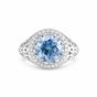 3.50 Ct Round Cut Blue Lab Grown Diamond Ring — VS1 Clarity, 18k Gold Vermeil