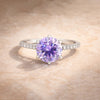 GEMHUB & CO. 2.00 Ct round cut blue lab grown diamond ring with VS1 clarity set in 18k gold vermeil with pavé band.
