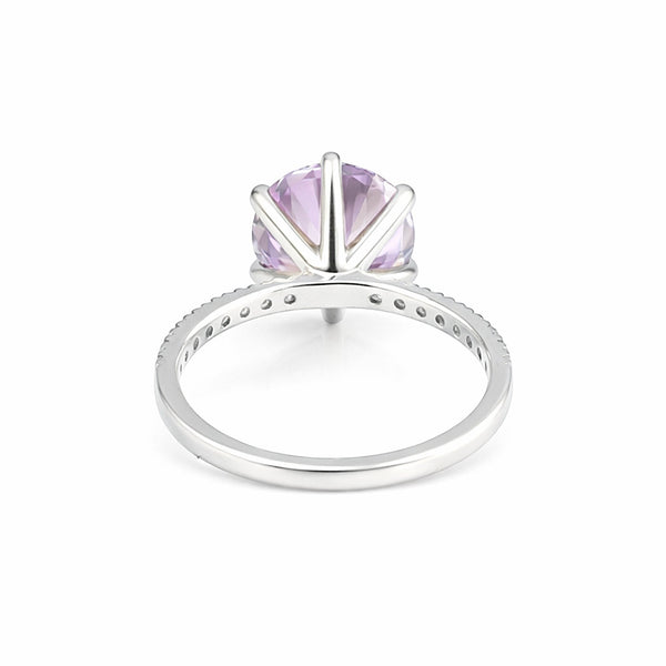 GEMHUB & CO. 2.00 Ct round cut blue lab grown diamond ring with VS1 clarity set in 18k gold vermeil.