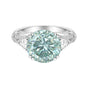 5 Ct Round Cut Blue Lab Grown Diamond Ring — VS1 Clarity, 18k Gold Vermeil