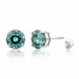 7 ct DEW Blue Moissanite Stud Earrings In Vermeil 925 Silver – Birthday for Women