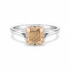 Top view of asscher cut champagne diamond showing hall-of-mirrors faceting