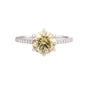 3.45 Ct Round Cut Champagne Lab Grown Diamond Ring — VS1 Clarity, 18k Gold Vermeil