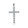 GEMHUB & CO. 3 Ct round cut lab-grown diamond cross pendant in 18k white gold vermeil, VS1 clarity.