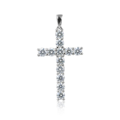 3 Ct Round Cut Lab Grown Diamond Pendant — VS1 Clarity, 18k White Gold Vermeil