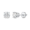 GEMHUB & CO. 1 Ct Round Lab Created Diamond Earrings in 14K White Gold with screw backs. IGI certified.