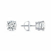 GEMHUB & CO. 1 Ct Round Lab Created Diamond Earrings in 14K White Gold with screw backs. IGI certified.