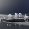 GEMHUB & CO. 1 Ct round lab-created diamond stud earrings in 14K white gold with screw backs. IGI certified.