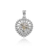 GEMHUB & CO. 3.50 Ct round cut lab grown diamond pendant in 18k gold vermeil with VS1 clarity.