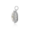 GEMHUB & CO. 3.50 Ct round cut lab grown diamond pendant in 18k gold vermeil with VS1 clarity.