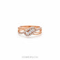 0.45 Ct. IGI Certified Criss-Cross Diamond Ring 18K Yellow Gold Women's