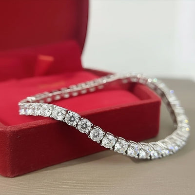 Luxurious Certified 6.50Ct Round Cut Natural Diamond Tennis Bracelet 14k Gold