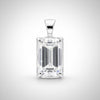 GEMHUB & CO. 3.30 Ct emerald cut lab grown diamond pendant in 18k gold vermeil with VS1 clarity.