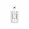 GEMHUB & CO. 3.30 Ct emerald cut lab grown diamond pendant in 18k gold vermeil with VS1 clarity.