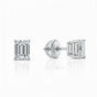 IGI F/VS 3 Ct Emerald Lab Created Grown Diamond Earrings 14K White Gold Screw