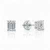 Emerald platinum lab-grown diamond stud earrings