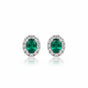 10 Ct Natural White Green Emerald Emerald Cut Earrings — 925 Sterling Silver