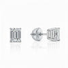 GEMHUB & CO. 3 Ct Emerald Lab Created Diamond Stud Earrings in 950 Platinum with screw backs. IGI certified.