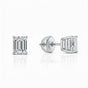 IGI F/VS 3 Ct Emerald Lab Created Grown Diamond Earrings 950 Platinum Screw